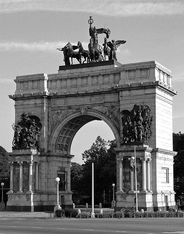 Grand Army Plaza Arch, Brooklyn Black Ornate Wood Framed Art Print with Double Matting by Maier, Phil