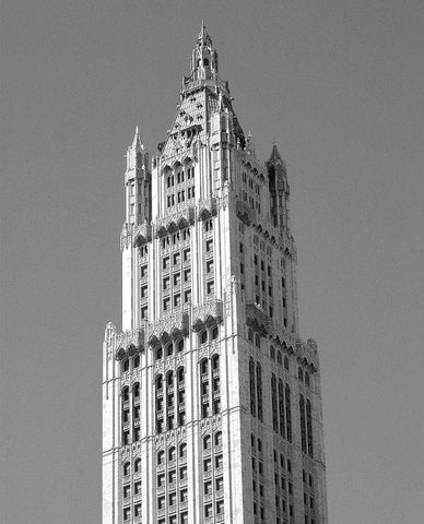 Woolworth Building, NY White Modern Wood Framed Art Print with Double Matting by Maier, Phil