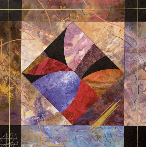 Geometry II White Modern Wood Framed Art Print with Double Matting by Unknown