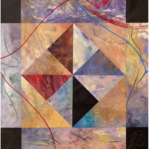 Geometry III Black Modern Wood Framed Art Print with Double Matting by Unknown