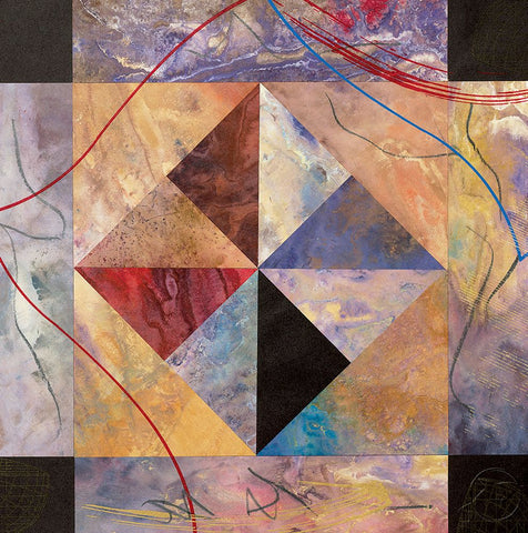 Geometry III Black Ornate Wood Framed Art Print with Double Matting by Unknown