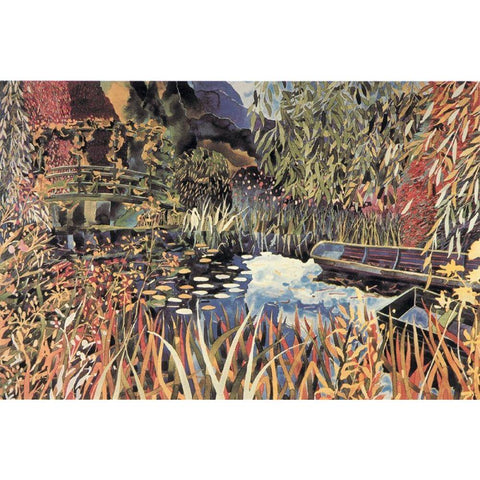 Magic Pond I Gold Ornate Wood Framed Art Print with Double Matting by Unknown
