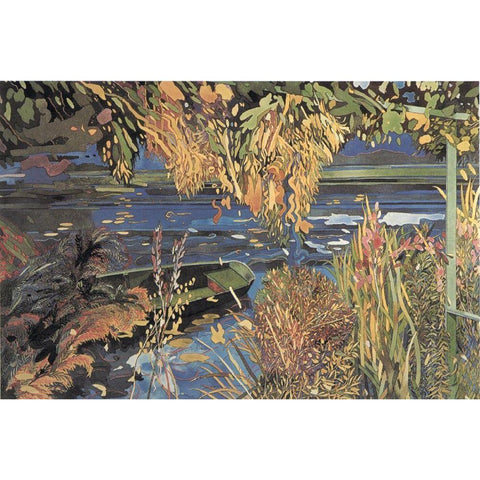Magic Pond II Black Modern Wood Framed Art Print by Unknown