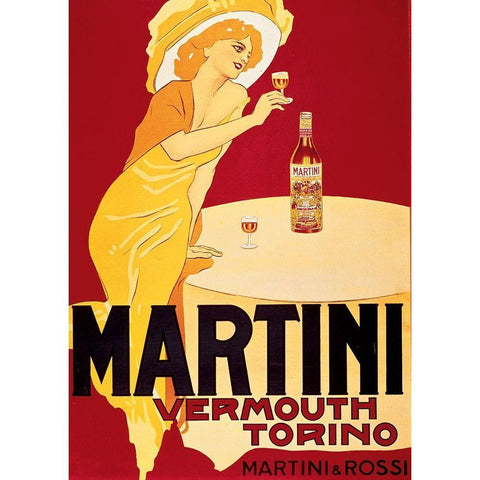 Martini Black Modern Wood Framed Art Print with Double Matting by Unknown