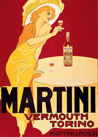 Martini White Modern Wood Framed Art Print with Double Matting by Unknown