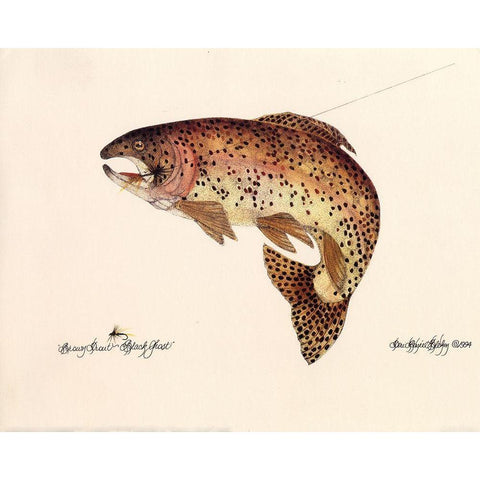 Brown Trout Black Modern Wood Framed Art Print by Unknown