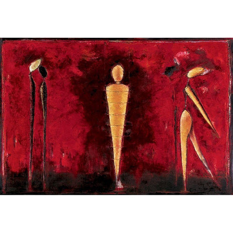 Red Mummy White Modern Wood Framed Art Print by Unknown