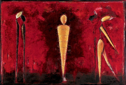 Red Mummy White Modern Wood Framed Art Print with Double Matting by Unknown