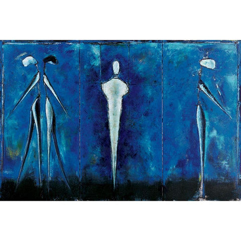 Blu Mummy White Modern Wood Framed Art Print by Unknown