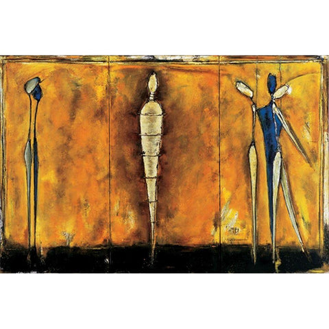 Orange Mummy Black Modern Wood Framed Art Print with Double Matting by Unknown