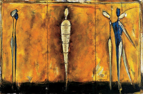 Orange Mummy White Modern Wood Framed Art Print with Double Matting by Unknown