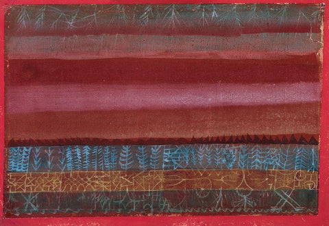 Red Fern White Modern Wood Framed Art Print with Double Matting by Unknown