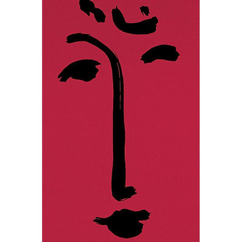 Red Face Black Modern Wood Framed Art Print with Double Matting by Unknown