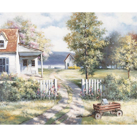Seaside Cottage I White Modern Wood Framed Art Print by Unknown