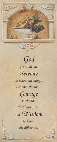 Serenity Prayer White Modern Wood Framed Art Print with Double Matting by Unknown