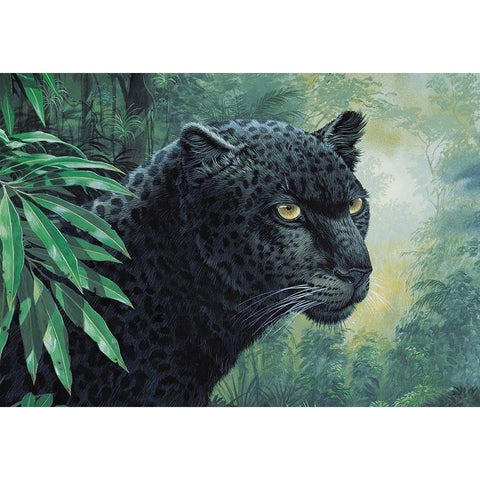 Black Panther Black Modern Wood Framed Art Print by Unknown