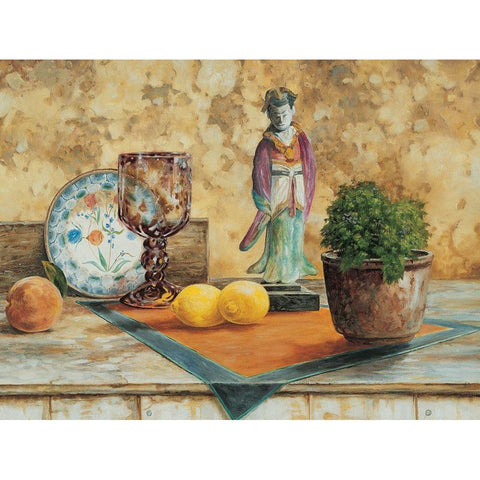 Asian Table II Black Modern Wood Framed Art Print by Unknown