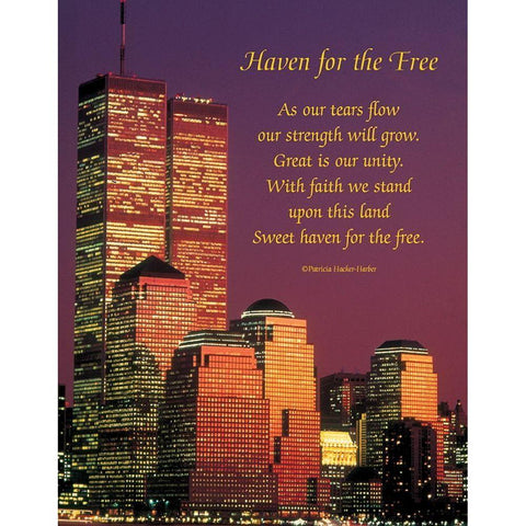 Haven for the Free White Modern Wood Framed Art Print by Unknown