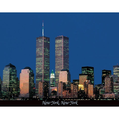 New York Black Modern Wood Framed Art Print by Unknown