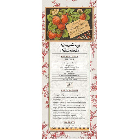 Strawberry Shortcake Black Modern Wood Framed Art Print with Double Matting by Unknown