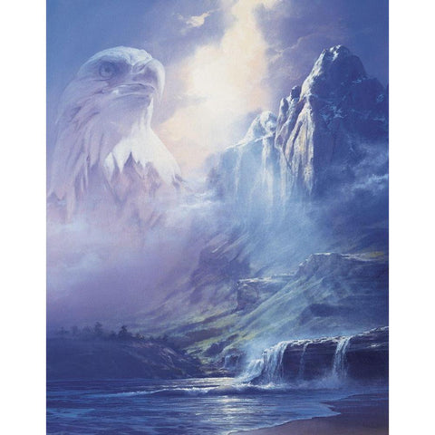 Eagles Fly Free White Modern Wood Framed Art Print by Unknown