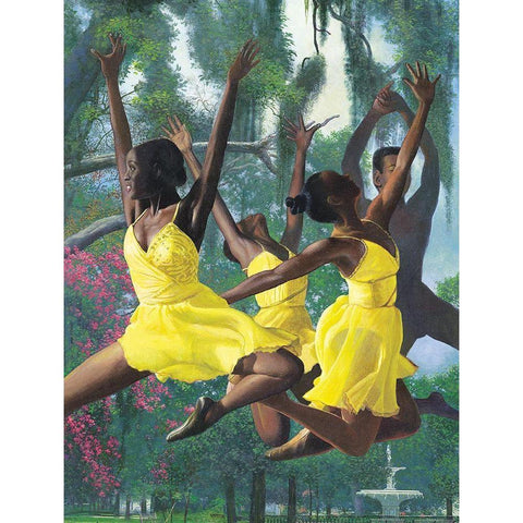 Jump Black Modern Wood Framed Art Print with Double Matting by Unknown