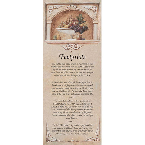 Footprints Gold Ornate Wood Framed Art Print with Double Matting by Unknown