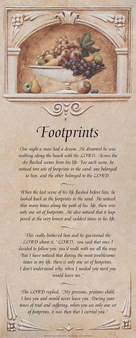 Footprints Black Ornate Wood Framed Art Print with Double Matting by Unknown