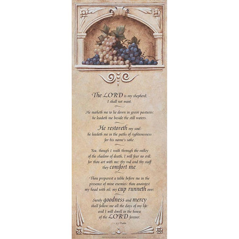 Psalm 23 Gold Ornate Wood Framed Art Print with Double Matting by Unknown