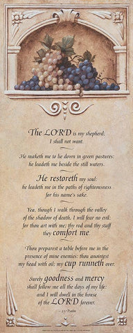 Psalm 23 White Modern Wood Framed Art Print with Double Matting by Unknown