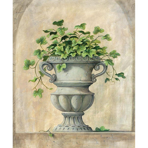 Urn II Black Modern Wood Framed Art Print with Double Matting by Unknown