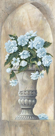 Vase White Flowers White Modern Wood Framed Art Print with Double Matting by Unknown