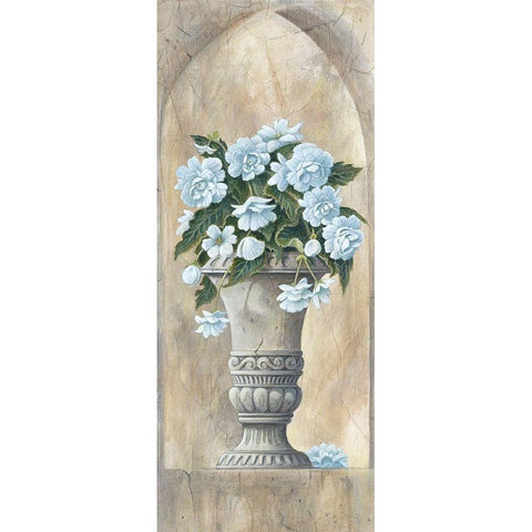 Vase White Flowers Black Modern Wood Framed Art Print by Unknown