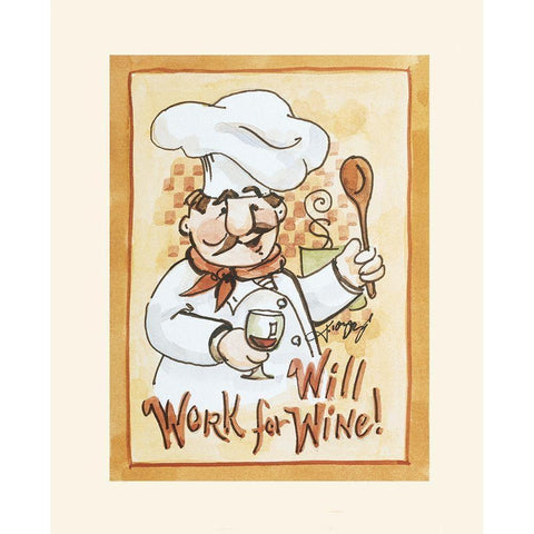 Chef Works 4 Wine Black Modern Wood Framed Art Print with Double Matting by Unknown