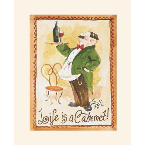 Life is a Cabernet Gold Ornate Wood Framed Art Print with Double Matting by Unknown