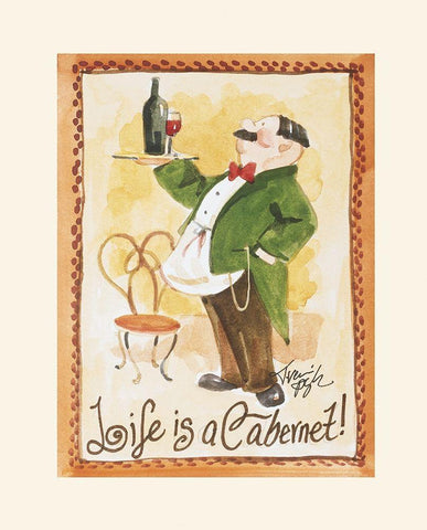 Life is a Cabernet Black Ornate Wood Framed Art Print with Double Matting by Unknown