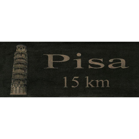 Pisa Black Modern Wood Framed Art Print by Unknown