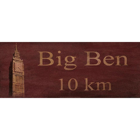 Big Ben White Modern Wood Framed Art Print by Unknown