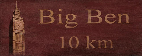 Big Ben Black Ornate Wood Framed Art Print with Double Matting by Unknown