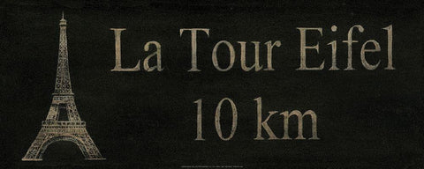 La Tour Eiffel Black Ornate Wood Framed Art Print with Double Matting by Unknown