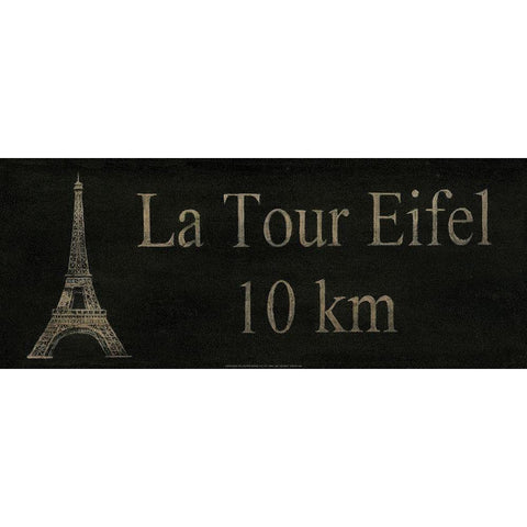 La Tour Eiffel Black Modern Wood Framed Art Print with Double Matting by Unknown