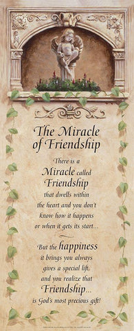 Miracle of Friendship White Modern Wood Framed Art Print with Double Matting by Unknown