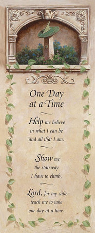 One Day at a Time White Modern Wood Framed Art Print with Double Matting by Unknown