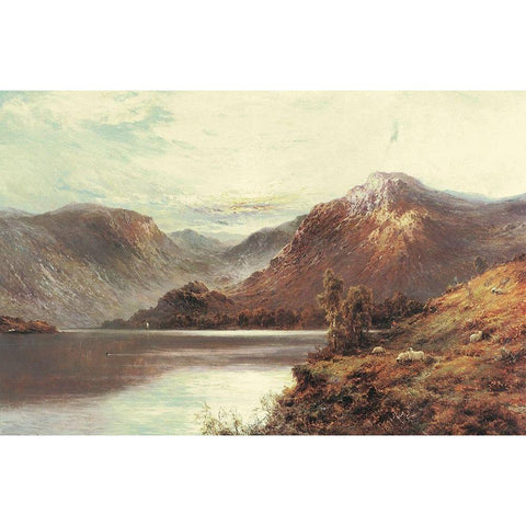 Mountain Pasture Black Modern Wood Framed Art Print by Unknown