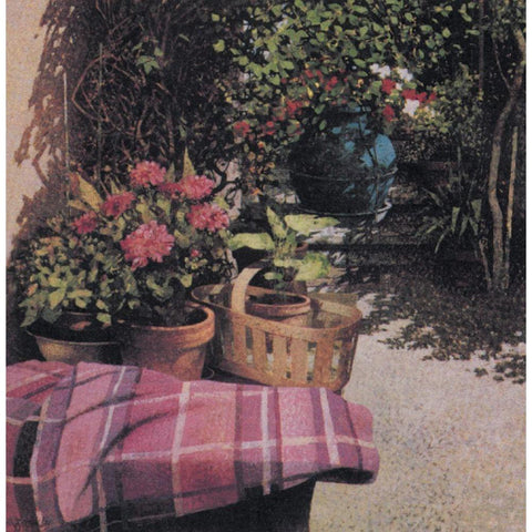 Baskets and Blankets Black Modern Wood Framed Art Print with Double Matting by Unknown