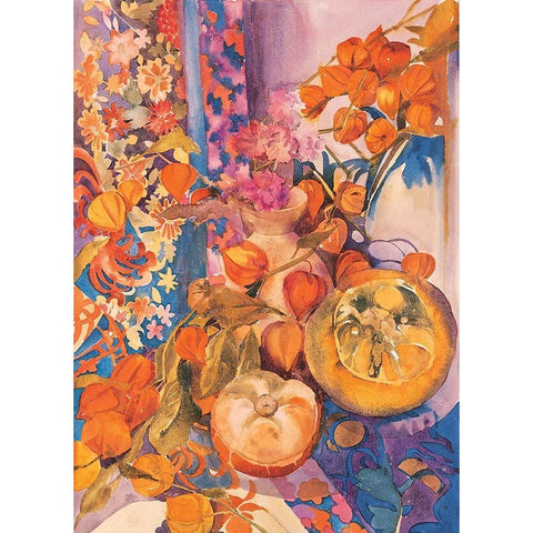 Floral Pandemonium I Black Modern Wood Framed Art Print by Unknown