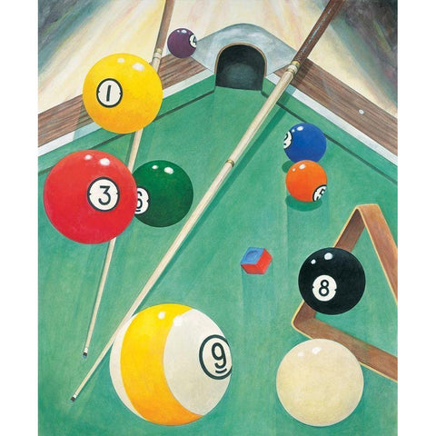 Billiards I Black Modern Wood Framed Art Print with Double Matting by Unknown