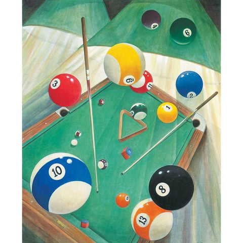 Billiards II Black Modern Wood Framed Art Print with Double Matting by Unknown