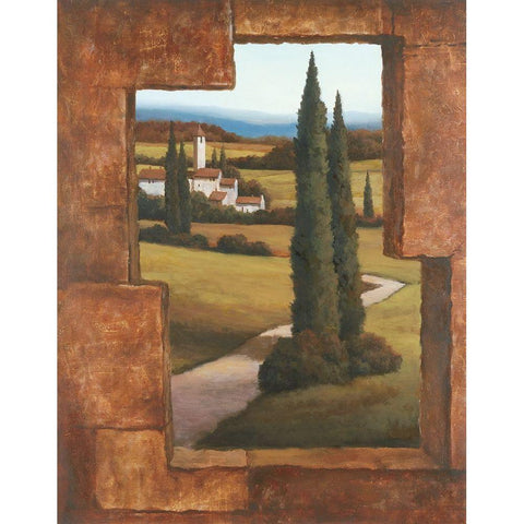 Toscany II Black Modern Wood Framed Art Print with Double Matting by Unknown