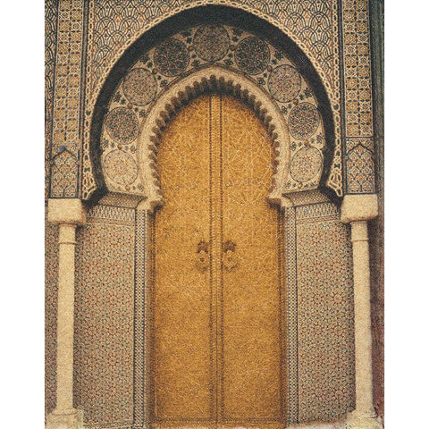 The Mosque Gold Ornate Wood Framed Art Print with Double Matting by Unknown